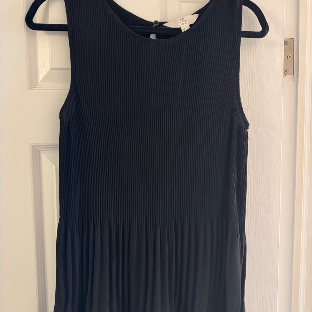 MT Black Pleated Tank Top